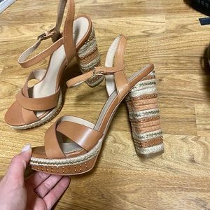 Tan/brown Aldo Studded heels